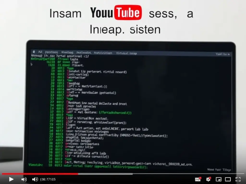 A screenshot from a YouTube tutorial video demonstrating Nmap basics, with a VirtualBox lab setup visible in the background.