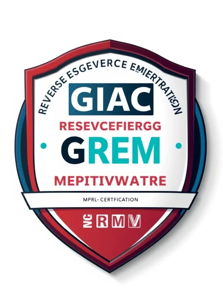 An image of the GIAC Reverse Engineering Malware (GREM) certification badge, showcasing its specialized focus on malware analysis.