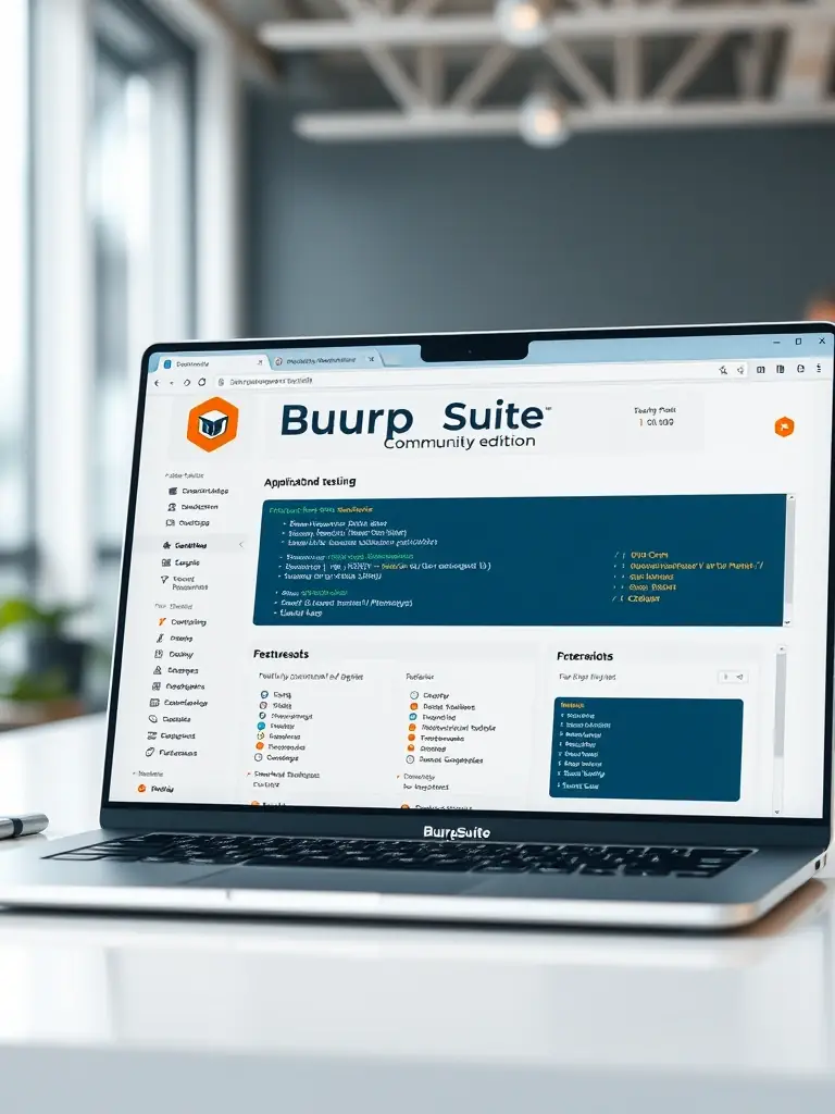 A screenshot of the Burp Suite Community Edition GitHub repository (if available), or a representative image of Burp Suite's interface, emphasizing its web application security testing features.