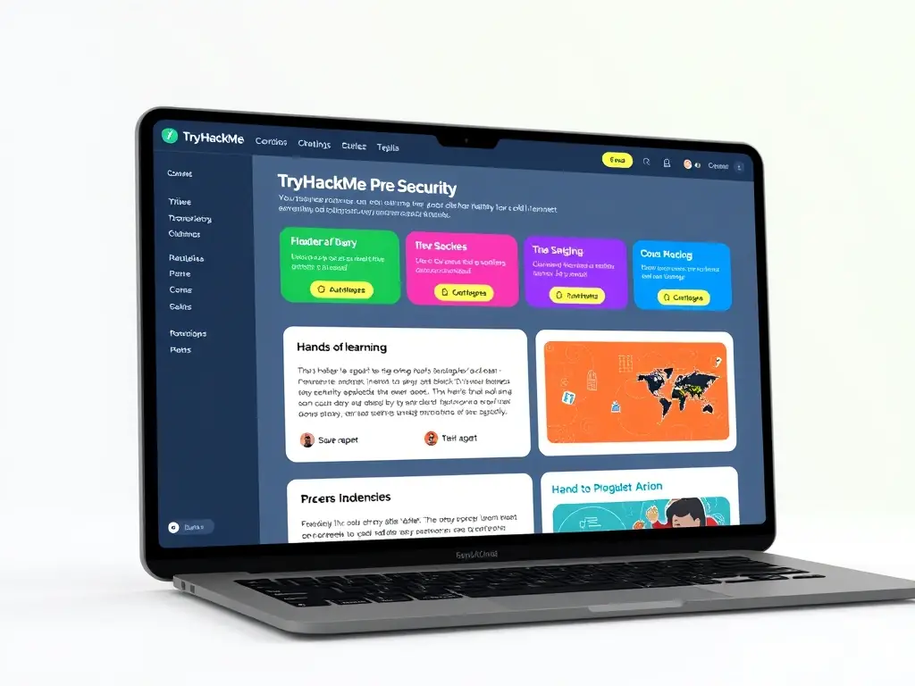 A screenshot of the TryHackMe Pre-Security learning path interface, showcasing the various modules and challenges available. The interface is clean and user-friendly, with a focus on hands-on learning.