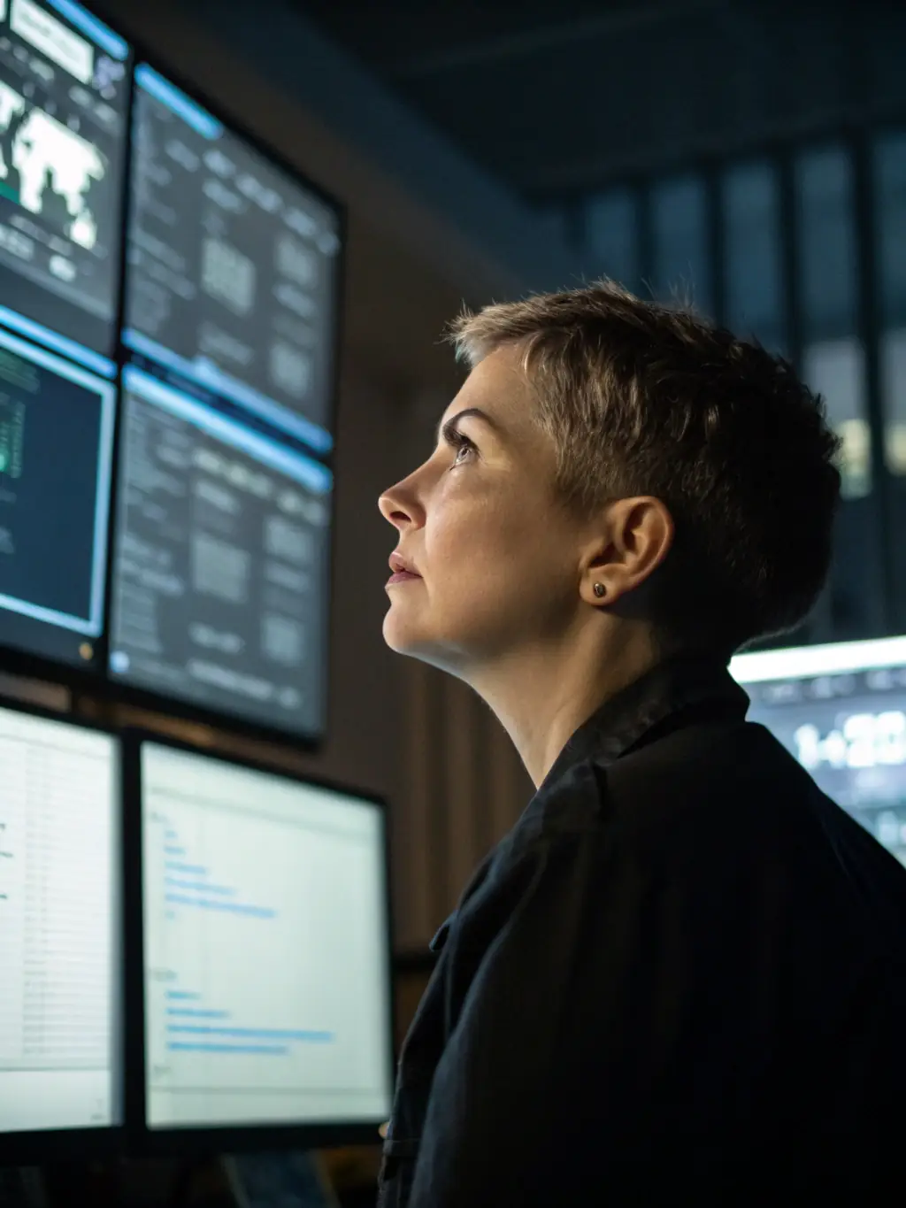 An image depicting a network security professional analyzing network traffic for potential threats, emphasizing the importance of cybersecurity certifications.