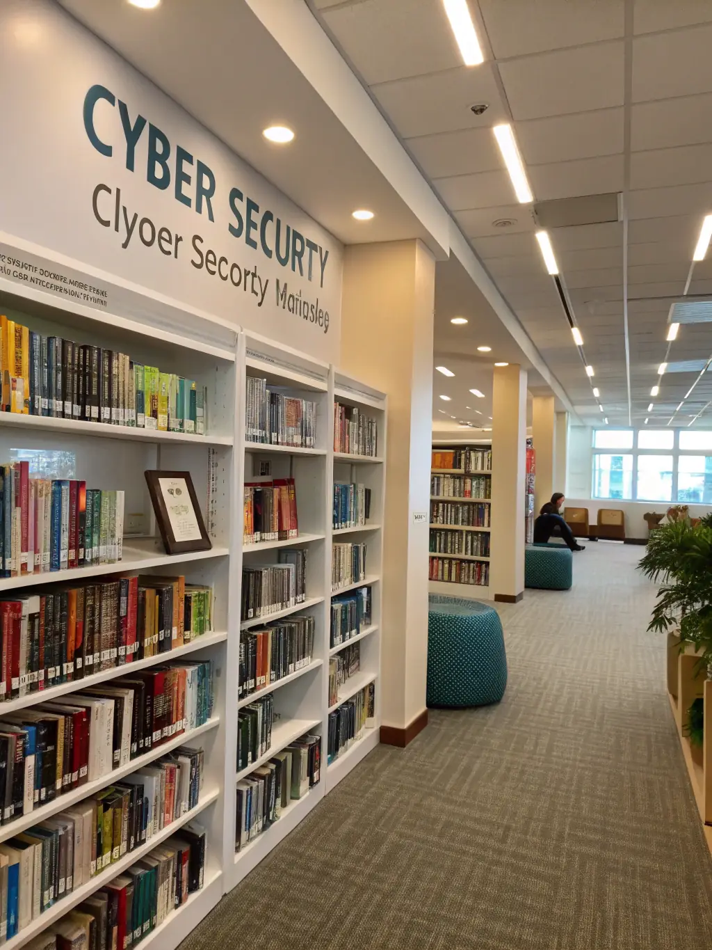 A stack of technical books on cybersecurity topics such as network security, cryptography, and penetration testing.