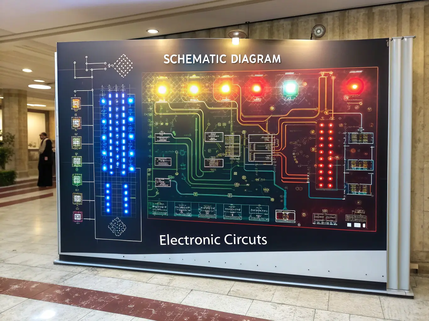 A digital illustration depicting a circuit board with binary code flowing through it, symbolizing exploit development.