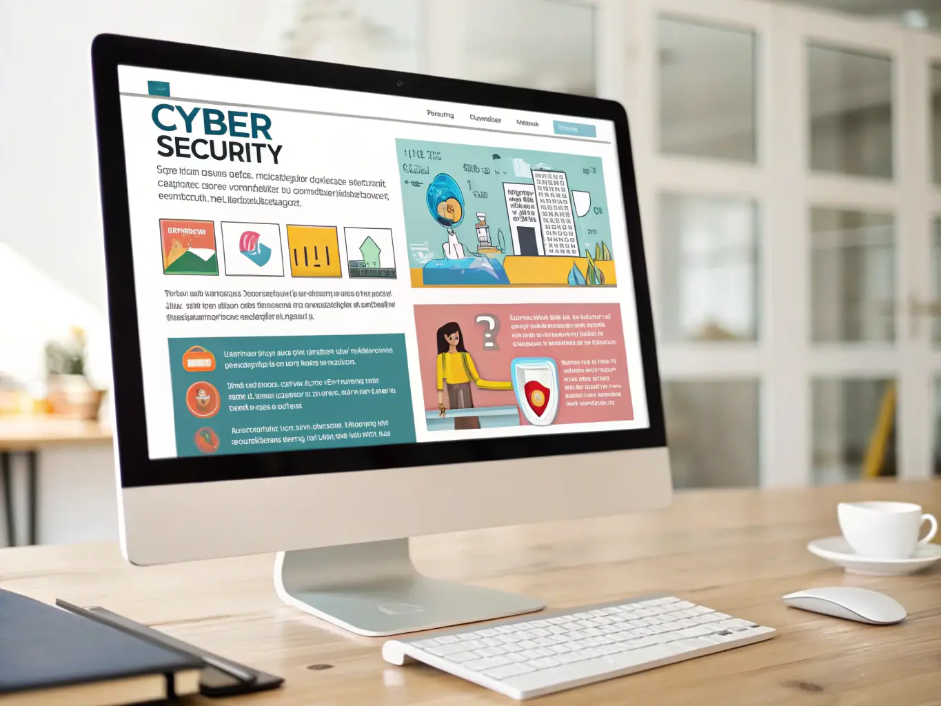 A visually engaging image of a blog post interface, featuring a cybersecurity expert sharing insights on the latest threat landscape, with interactive elements like comments and social sharing buttons.