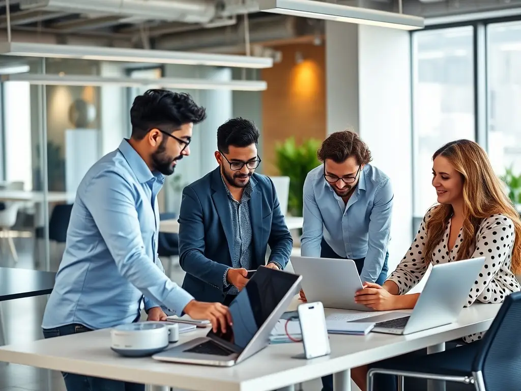 A diverse group of cybersecurity professionals is shown collaborating on a project, illustrating the global recognition and standardized benchmark that certifications offer.